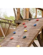 Kruzzel Set complet de alpinism pentru copii cu 13 pietre multicolore 2 manere si accesorii de montare incluse sarcina maxima pana la 150 kg per piatra si 100 kg per maner