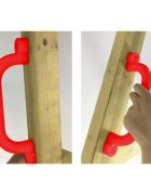 Kruzzel Set complet de alpinism pentru copii cu 20 pietre de escalada multicolore 2 manere de sustinere si accesorii montaj incluse