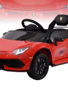 Lamborghini Masinuta electrica pentru copii Aventador cu licenta telecomanda parinti 2.4G motoare 2 x 38w acumulator 12V4Ah muzicaafisaj cu indicator nivel baterie volum reglabilusbmp3povesti in limba engleza eleron