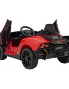 Lamborghini Masinuta electrica pentru copii Invencible rosu 140W cu telecomanda sunete lumini panou audio scaun piele si roti din spuma Eva