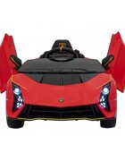 Lamborghini Masinuta electrica pentru copii Invencible rosu 140W cu telecomanda sunete lumini panou audio scaun piele si roti din spuma Eva