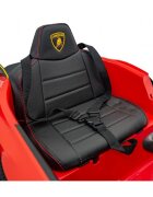 Lamborghini Masinuta electrica pentru copii Invencible rosu 140W cu telecomanda sunete lumini panou audio scaun piele si roti din spuma Eva