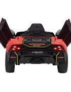 Lamborghini Masinuta electrica pentru copii Invencible rosu 140W cu telecomanda sunete lumini panou audio scaun piele si roti din spuma Eva