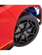 Lamborghini Masinuta electrica pentru copii Invencible rosu 140W cu telecomanda sunete lumini panou audio scaun piele si roti din spuma Eva