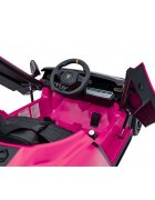 Lamborghini Masinuta electrica pentru copii Invencible roz 140W cu telecomanda sunete lumini panou audio scaun piele si roti din spuma Eva