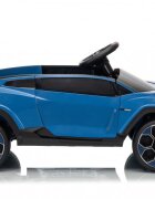 Lamborghini Masinuta electrica pentru copii Lanzador Blue cu licentatelecomanda 2.4Gmotoare 2x35wacumulator 12V4.5Ahdeschidere usisistem trollerlumini ledslow startcentura siguranta in 3 puncte