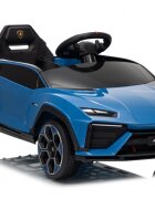 Lamborghini Masinuta electrica pentru copii Lanzador Blue cu licentatelecomanda 2.4Gmotoare 2x35wacumulator 12V4.5Ahdeschidere usisistem trollerlumini ledslow startcentura siguranta in 3 puncte