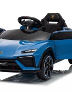 Lamborghini Masinuta electrica pentru copii Lanzador Blue cu licentatelecomanda 2.4Gmotoare 2x35wacumulator 12V4.5Ahdeschidere usisistem trollerlumini ledslow startcentura siguranta in 3 puncte
