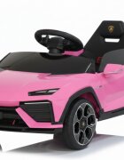 Lamborghini Masinuta electrica pentru copii Lanzador Pink cu licentatelecomanda 2.4Gmotoare 2x35w acumulator 12V4.5Ahdeschidere usisistem trollerlumini ledslow startcentura siguranta in 3 puncte