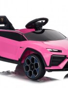 Lamborghini Masinuta electrica pentru copii Lanzador Pink cu licentatelecomanda 2.4Gmotoare 2x35w acumulator 12V4.5Ahdeschidere usisistem trollerlumini ledslow startcentura siguranta in 3 puncte