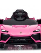 Lamborghini Masinuta electrica pentru copii Lanzador Pink cu licentatelecomanda 2.4Gmotoare 2x35w acumulator 12V4.5Ahdeschidere usisistem trollerlumini ledslow startcentura siguranta in 3 puncte