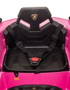 Lamborghini Masinuta electrica pentru copii Nichiduta Sian roz 70W cu scaun din piele slow start faruri si lumini led unitate audio cu display si mufa Mp3 si Usb