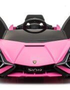 Lamborghini Masinuta electrica pentru copii Nichiduta Sian roz 70W cu scaun din piele slow start faruri si lumini led unitate audio cu display si mufa Mp3 si Usb