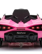 Lamborghini Masinuta electrica pentru copii Nichiduta Sian roz 70W cu scaun din piele slow start faruri si lumini led unitate audio cu display si mufa Mp3 si Usb