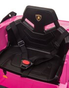 Lamborghini Masinuta electrica pentru copii Nichiduta Sian roz 70W cu scaun din piele slow start faruri si lumini led unitate audio cu display si mufa Mp3 si Usb