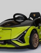 Lamborghini Masinuta electrica pentru copii Nichiduta Sian verde 70W cu scaun din piele slow start faruri si lumini led unitate audio cu display si mufa Mp3 si Usb