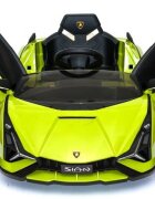 Lamborghini Masinuta electrica pentru copii Nichiduta Sian verde 70W cu scaun din piele slow start faruri si lumini led unitate audio cu display si mufa Mp3 si Usb