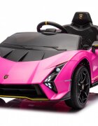 Lamborghini Masinuta electrica pentru copii Pink 70W cu echipare Premium si licentaRoti din spuma EvaDeschidere usi Lambo doorLumini LEDScaun pieleSuspensiiSlow StartTelecomanda 24GCentura sigurantaPornire la buton