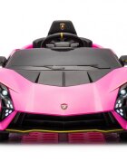 Lamborghini Masinuta electrica pentru copii Pink 70W cu echipare Premium si licentaRoti din spuma EvaDeschidere usi Lambo doorLumini LEDScaun pieleSuspensiiSlow StartTelecomanda 24GCentura sigurantaPornire la buton