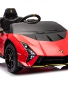 Lamborghini Masinuta electrica pentru copii Red 70W cu echipare Premium si licentaRoti din spuma EvaDeschidere usi Lambo doorLumini LEDScaun pieleSuspensiiSlow StartTelecomanda 24GCentura sigurantaPornire la buton