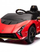 Lamborghini Masinuta electrica pentru copii Red 70W cu echipare Premium si licentaRoti din spuma EvaDeschidere usi Lambo doorLumini LEDScaun pieleSuspensiiSlow StartTelecomanda 24GCentura sigurantaPornire la buton