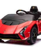 Lamborghini Masinuta electrica pentru copii Red 70W cu echipare Premium si licentaRoti din spuma EvaDeschidere usi Lambo doorLumini LEDScaun pieleSuspensiiSlow StartTelecomanda 24GCentura sigurantaPornire la buton