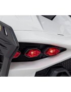 Lamborghini Masinuta electrica pentru copii Sian alb 106W cu telecomanda sunete suspensii panou audio scaun piele si roti din spuma Eva