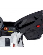 Lamborghini Masinuta electrica pentru copii Sian alb 106W cu telecomanda sunete suspensii panou audio scaun piele si roti din spuma Eva