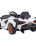 Lamborghini Masinuta electrica pentru copii Sian alb 106W cu telecomanda sunete suspensii panou audio scaun piele si roti din spuma Eva