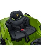 Lamborghini Masinuta electrica pentru copii Sian verde 106W cu telecomanda sunete suspensii panou audio scaun piele si roti din spuma Eva