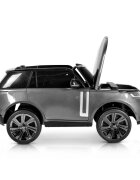 LAND ROVER Masinuta electrica pentru copii Range Rover Painted Grey 24V 480W cu 2 locuri si echipare Premium panou audio lumini roti din spuma Eva Oglinzi retrovizoare si scaun din piele