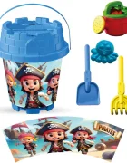 LEA TRADE Set cu galeata si accesorii pentru nisip si plaja 15 x 19 cm