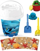 LEA TRADE Set cu galeata si accesorii pentru nisip si plaja 15 x 19 cm