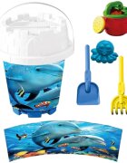 LEA TRADE Set cu galeata si accesorii pentru nisip si plaja 15 x 19 cm
