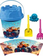 LEA TRADE Set cu galeata si accesorii pentru nisip si plaja 15 x 19 cm