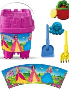 LEA TRADE Set cu galeata si accesorii pentru nisip si plaja 16 x 16 x 21 cm