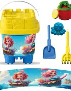 LEA TRADE Set cu galeata si accesorii pentru nisip si plaja 16 x 16 x 21 cm