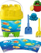 LEA TRADE Set cu galeata si accesorii pentru nisip si plaja 16 x 16 x 21 cm
