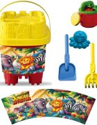LEA TRADE Set cu galeata si accesorii pentru nisip si plaja 16 x 16 x 21 cm