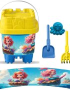 LEA TRADE Set cu galeata si accesorii pentru nisip si plaja 16 x 16 x 21 cm
