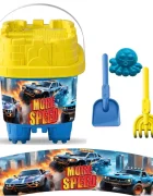 LEA TRADE Set cu galeata si accesorii pentru nisip si plaja 16 x 16 x 21 cm
