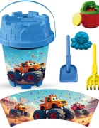 LEA TRADE Set cu galeata si accesorii pentru nisip si plaja 19 x 23 cm