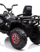 LeanToys Atv electric pentru copii Black XMX607 cu acumulator pornire la cheie tractiune 4x4 2 viteze roti din EVA lumini LED MP3 maxim 50 kg dimensiune 111 x 65 x 74 cm
