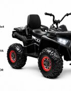 LeanToys Atv electric pentru copii Black XMX607 cu acumulator pornire la cheie tractiune 4x4 2 viteze roti din EVA lumini LED MP3 maxim 50 kg dimensiune 111 x 65 x 74 cm