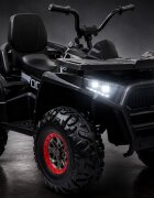 LeanToys Atv electric pentru copii Black XMX607 cu acumulator pornire la cheie tractiune 4x4 2 viteze roti din EVA lumini LED MP3 maxim 50 kg dimensiune 111 x 65 x 74 cm