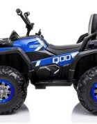 LeanToys Atv electric pentru copii Blue XMX607 cu acumulator pornire la cheie tractiune 4x4 2 viteze roti din EVA lumini LED MP3 maxim 50 kg dimensiune 111 x 65 x 74 cm