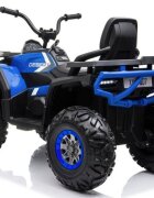LeanToys Atv electric pentru copii Blue XMX607 cu acumulator pornire la cheie tractiune 4x4 2 viteze roti din EVA lumini LED MP3 maxim 50 kg dimensiune 111 x 65 x 74 cm