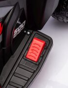 LeanToys Atv electric pentru copii GTS1155 Red cu motor de 35W baterie 6V4.5Ah viteza maxima 1.5-2 kmh cu faruri luminoase roti din EVA panou muzical integrat Frana automata la eliberarea pedalei de acceleratie