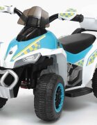 LeanToys Atv electric pentru copii Police Quad GTS1188-A White motor puternic de 45W baterie de 6V4.5Ah cu 2 viteze intuitive viteza maxima 3 kmh faruri luminoase scaun ergonomic dimensiune 78.5 x 40.5 x 46 cm