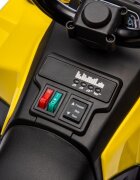 LeanToys Atv electric pentru copii yellow 35W viteza 1.5-2 kmh faruri frontale led cu sunete si lumini roti late din eva suport picioruse